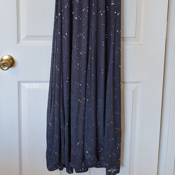 Cachet Gunmetal Floorlength Dress One Shoulder - Picture 5 of 9